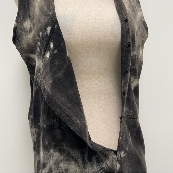 Electric Feathers Sleeveless Black Raw Tie Dye Tunic Size Small - Picture 5 of 14